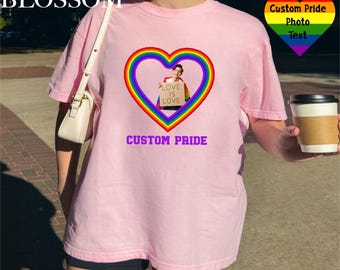 Custom Pride Comfort Colors® T-Shirt, Personalized LGBTQ Shirt, Gift for Girlfriend or Boyfriend, Pride Women, Lesbian Gay Trans Graphic Tee