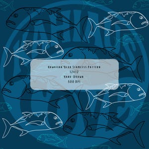 Hawaiian ‘Ulua Seamless Pattern (INSTANT DOWNLOAD)