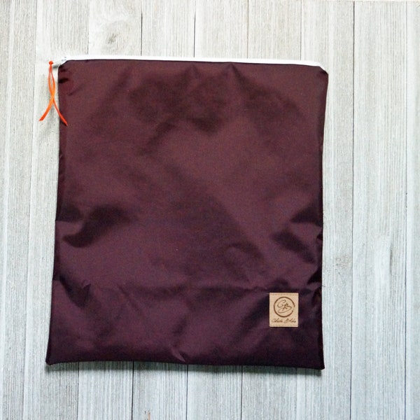 Gallon Size Reusable Bag - Waterproof Burgundy Nylon