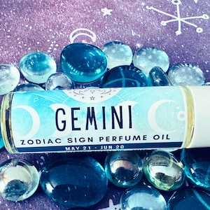 Gemini Zodiac Sign Handmade Perfume Oil - White Pumpkin Lilac Scented Fragrance