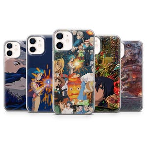 Howl&#39;s Moving Castle Phone Case Ghibli Calcifer Cover fit for iPhone 15 Pro Max 14 Plus, 13, 12 11 XR XS & Samsung S23 S22 A54 A53 Pixel 8 7