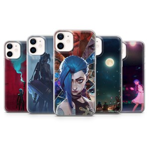 Arcane Handyhülle Jinx Caitlyn Cover für iPhone 16, 15, 14, 13, 12, Samsung S25, S24, S23FE, S22, A16, A26, A56, Pixel 9Pro, 8A, 7