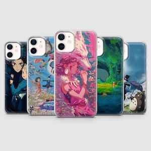 Studio Ghibli Phone Case Mononoke Totoro Cover for iPhone 16, 15, 14, 13, 12, Samsung S25, S24, S23FE, S22, A16, A26, A56, Pixel 9Pro 8A 7