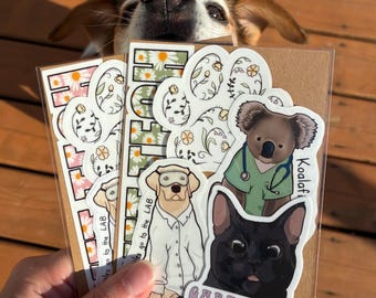 Vet Tech Waterproof Sticker Pack for Waterbottles, Laptops, Notebooks
