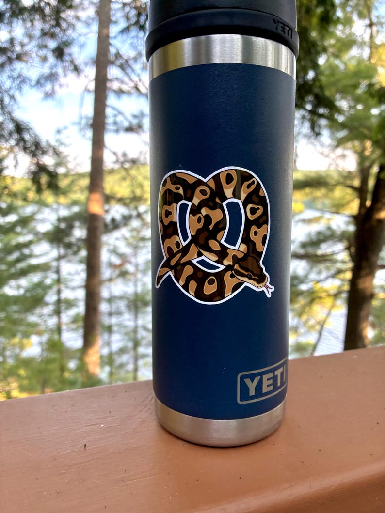 Pretzel Ball Python Waterproof Sticker for Waterbottles, Laptops, Phones, ect. image 3