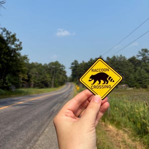 Raccoon Crossing Waterproof Sticker Pack for Waterbottles, Laptops, Phones, ect.