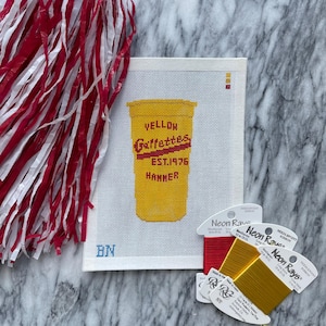 Yellow Hammer Cup Needlepoint | Hand-painted Needlepoint Canvas for 13 Mesh OR 18 Mesh | Alabama
