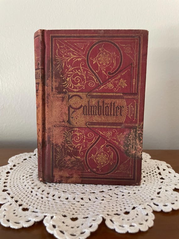 Antique 1880s Palmblatter Karl Gerok German Poetry Gilt Embossed Victorian Binding Philadelphia Kohler