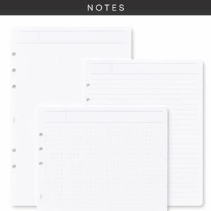 A5 Paper Inserts: Smooth Paper, Dotted, Lined, Blank (6-Ring Binder)