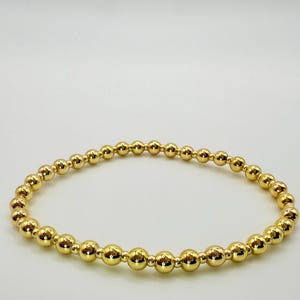 Gold bead Bracelet 4mm , 18k gold filled bracelet , gold bead bracelet