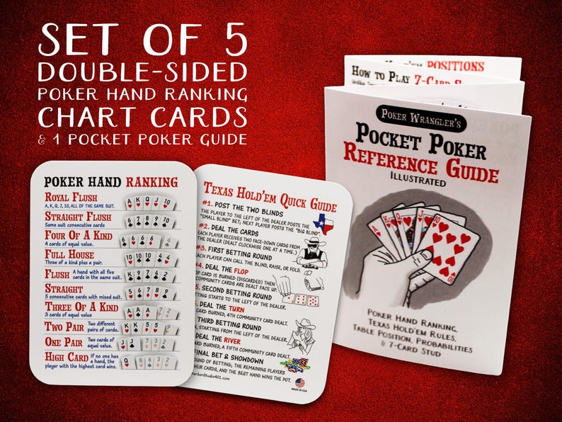 Poker Hand Ranking Cards & Texas Hold'em Rules Pocket Guide - Etsy