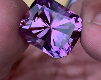 Natural 17.40 Ct Amethyst – Cushion Fancy Cut Violet Quartz Gem