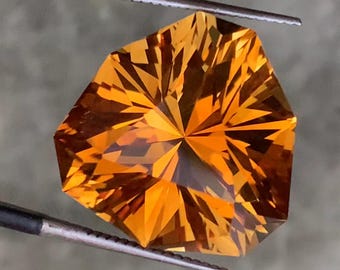 29  ct Carat Vivid Mandarin Citrine – trillion fancy cutt Gemstone