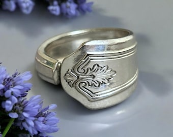 Upcycled 1922 Beverly Spoon Ring: Antique Silver-Plated Flatware Jewelry