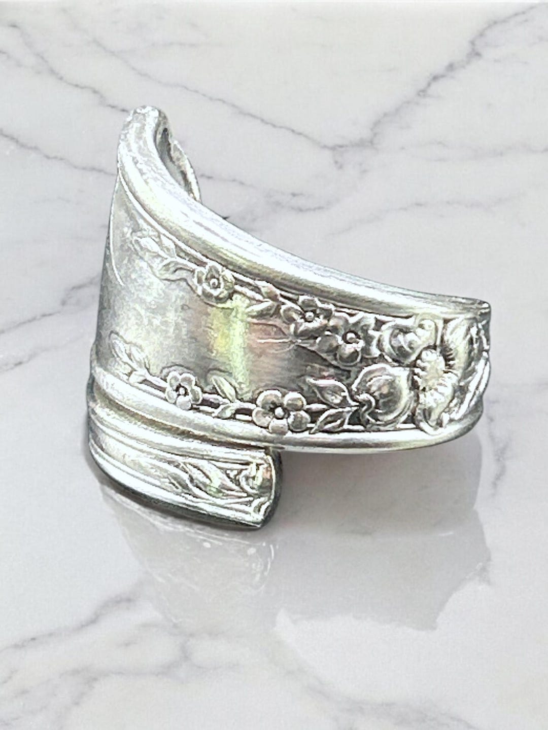 Vintage Silver Spoon Ring: 1930 Dunbar Floral Art Deco - Etsy