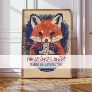 Vintage Fox Illustration Printable - Adorable Red Fox Wall Art, Rustic Woodland Decor, Cute Animal Digital Print, Cottagecore Style 476