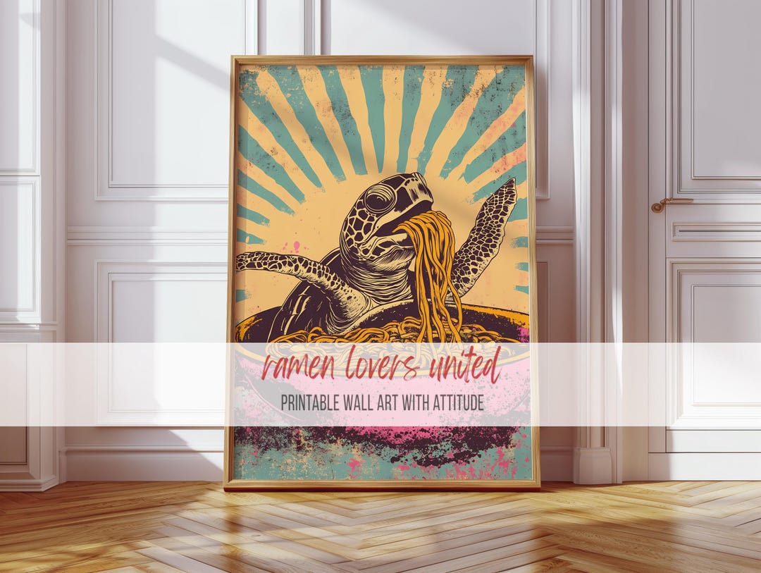 Vintage Sea Turtle and Mermaid Printable - Retro Ocean Illustration ...