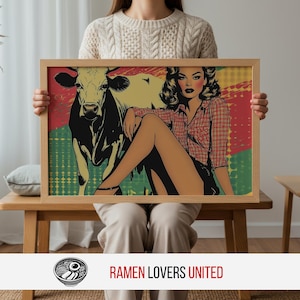 Retro Pop Art Portrait: 1950s-Style Vintage Wall Decor (Digital Download
