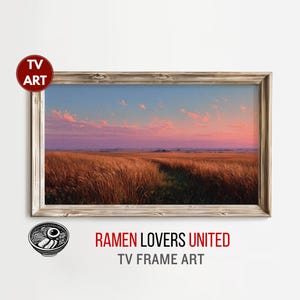 Sunset Prairie landschap lijst tv-kunst: vintage boerderij digitale download