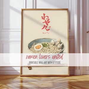 Vintage Ramen Noodle Poster: Japanese Kitchen Art (Digital Download)