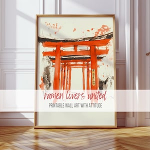 Japanese Torii Gate Print: Fushimi Inari Shrine, Asian Landscape (Digital Download)