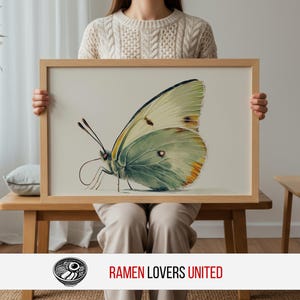 Green Butterfly Print: Minimalist Folk Art, Rustic Farmhouse Decor (Digital Download)