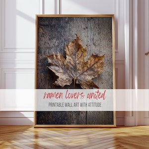 Vintage Maple Leaf Print: Rustic Autumn Wall Art (Digital Download)