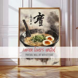 Vintage Ramen Noodles Print: Rustic Japanese Kitchen Art (Digital Download