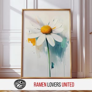 Minimalist Daisy Art Print: Watercolor Style Floral Wall Decor (Digital Download) 1372