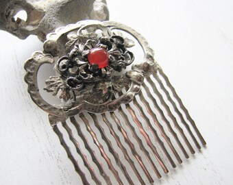 Silver leaf hair comb - rustic hair piece, nature inspired, ivy leaf, bride to be, woodland wedding headpiece