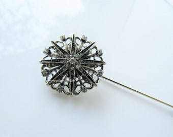 Silver star pin - sunburst, lapel pin men, stick pin, star pin, lapel pins for women, celestial wedding
