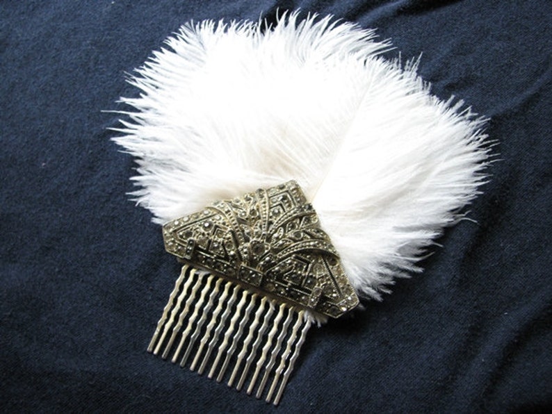 Art deco hair comb 1920s vintage hair piece rhinestone Etsy