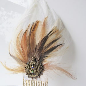 Hair combs women - feather hair piece, crown hair, decorative combs for wedding