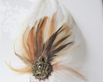 Hair combs women - feather hair piece, crown hair, decorative combs for wedding