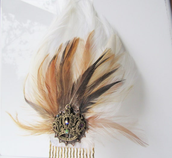 Hair Combs Women - Feather Hair Piece, Crown Hair  display picture 1