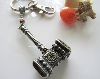 Viking hammer keychain - Celtic keyring, double sided, gifts for men, women, key fob keychain