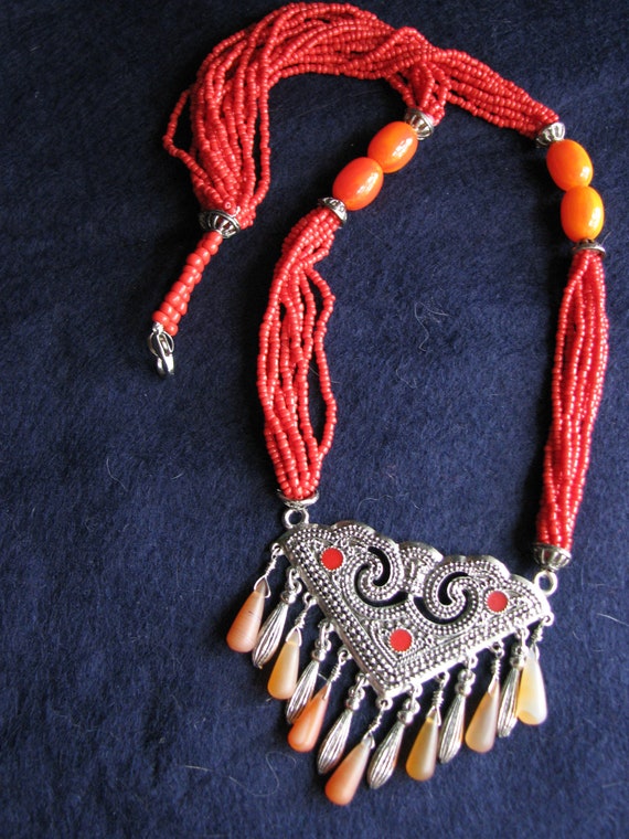 45/" VERY LONG MultiStrand Handmade Gold Color Bohemian Style Seed Bead Necklace