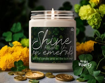 St. Patrick's Day-kaars – glans als een smaragd – geurkaars sojawas – Iers cadeau