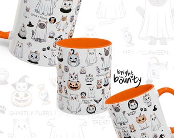 Witchy Cat Mug: Spooky Halloween Coffee Cup for Cat Lovers