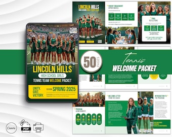 High School Tennis Team Welcome Packet Editable in Canva 50 Page Guide Template for Coaches Players and School Programs