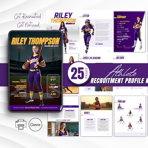 25-page Softball Athlete Recruitment Profile Kit – Editable College Recruiting Templates for High School Athletes | Canva Template