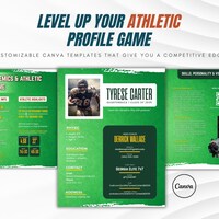 Player Profile Resume Trifold TEMPLATE - Etsy