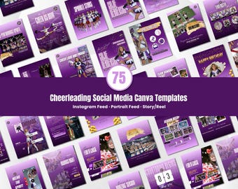 Cheerleading Social Media Template Bundle Editable in Canva Game Day Posts Team Highlights Schedule Designs for Cheer Squads and Coaches