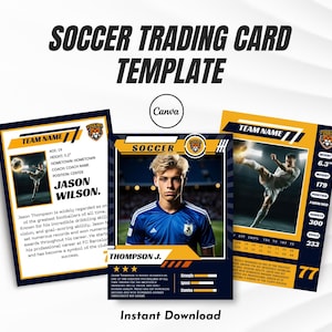de Carte à collectionner de football garçon | Carte à collectionner modifiable | Impression sur toile