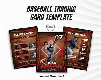 Baseball Trading Card Template | Editable Trading Card | Canva Printable