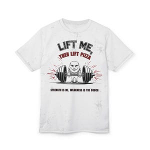 Pizza & Fitness Humor Unisex Tee, Gym Shirt, Funny Workout Top, Gift for Fitness Lovers, Motivational Apparel, Unique Exercise T-Shirt