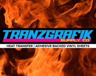 Flames - Heat Transfer Vinyl - Sticker Vinyl - Paper Sheet - 12x18 inches - HTV - Adhesive Vinyl - Fire - Vinyl Cutter Supplies - HTV Sheets