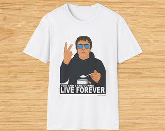 Oasis Shirt | Live Forever T Shirt | Oasis Tshirt | Liam Gallagher