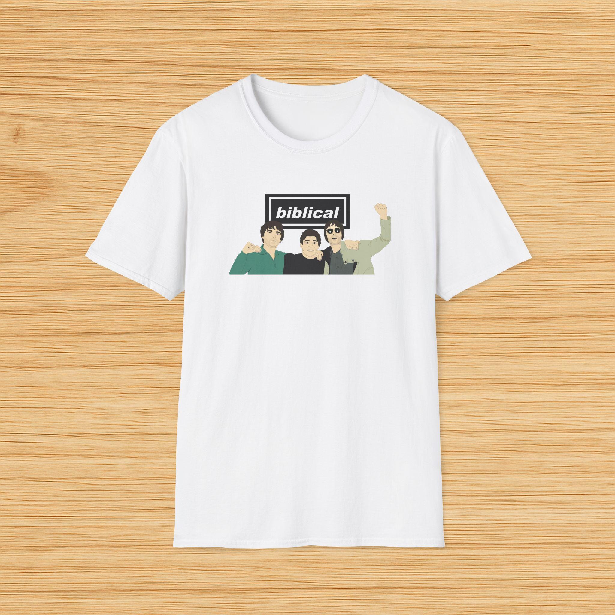 Oasis T-shirt - Biblical With Diego Maradona - Liam Gallagher Noel