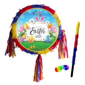 Piñata de Pâques 2027 avec bâton et meilleur nouveau Vendredi saint, lapin de Pâques, chasse aux surprises, chapeau, panier, Pâques, dimanche de la Résurrection, Royaume-Uni